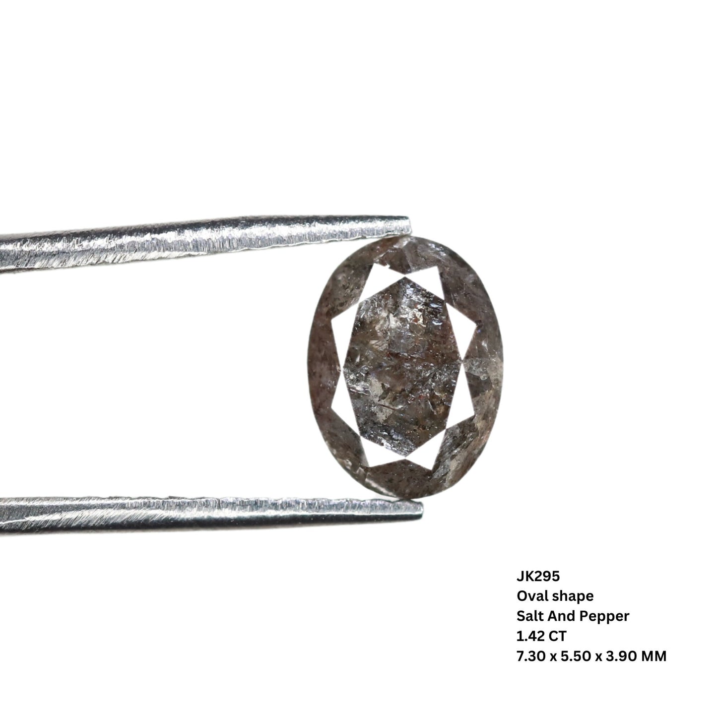 1.42 CT Oval Salt and Pepper Rustic Diamond - Unique Engagement or Wedding Ring, Custom Gold Jewelry & One-of-a-Kind Statement Piece