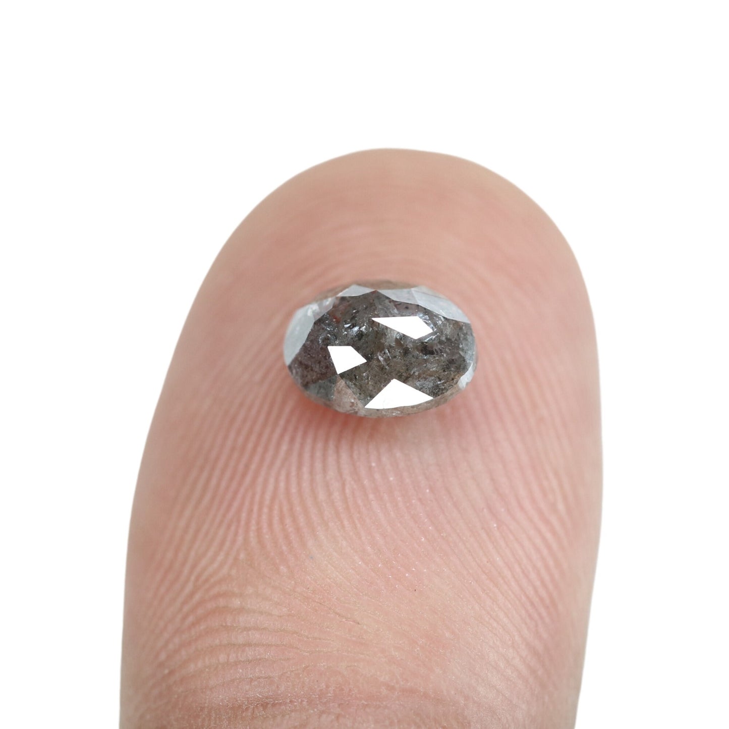 1.42 CT Oval Salt and Pepper Rustic Diamond - Unique Engagement or Wedding Ring, Custom Gold Jewelry & One-of-a-Kind Statement Piece