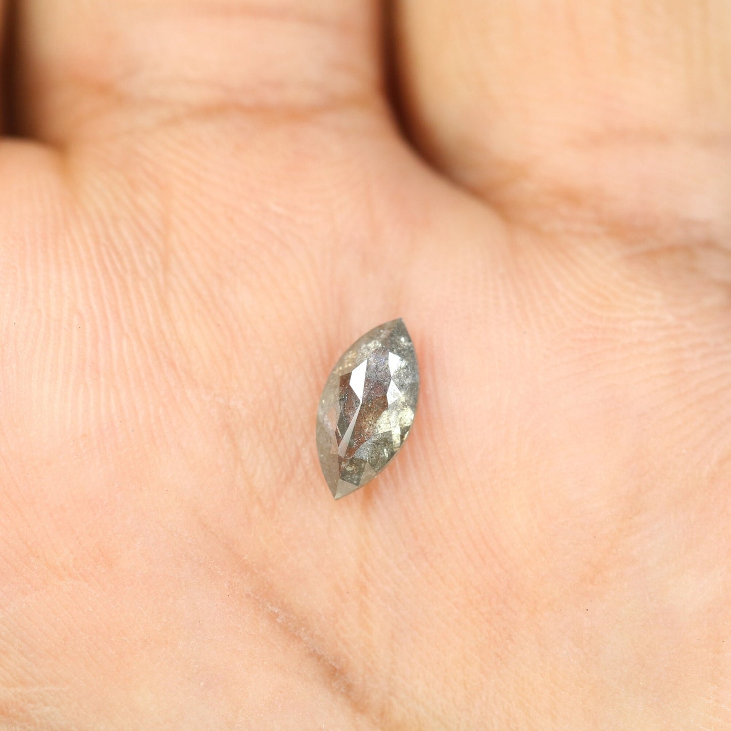 0.83 CT Marquise Shape Salt And Pepper Diamond | Natural Loose Black/Grey Diamonds For Weeding & Earring | For pendant | For Bracelet