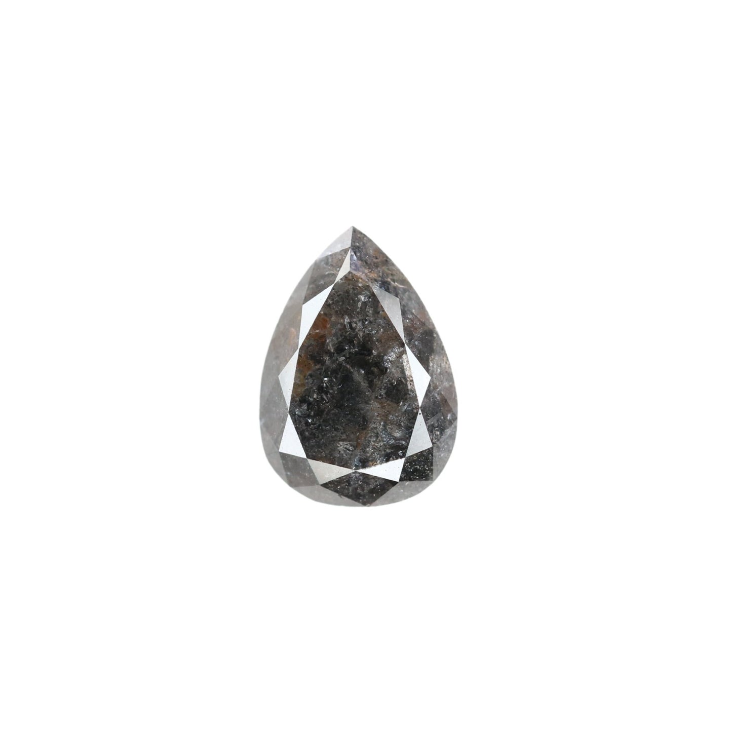 2.06 CT Pear Shaped Salt And Pepper Natural Diamond For Engagement Ring, Wedding RingFor Gold Ring Diamonds