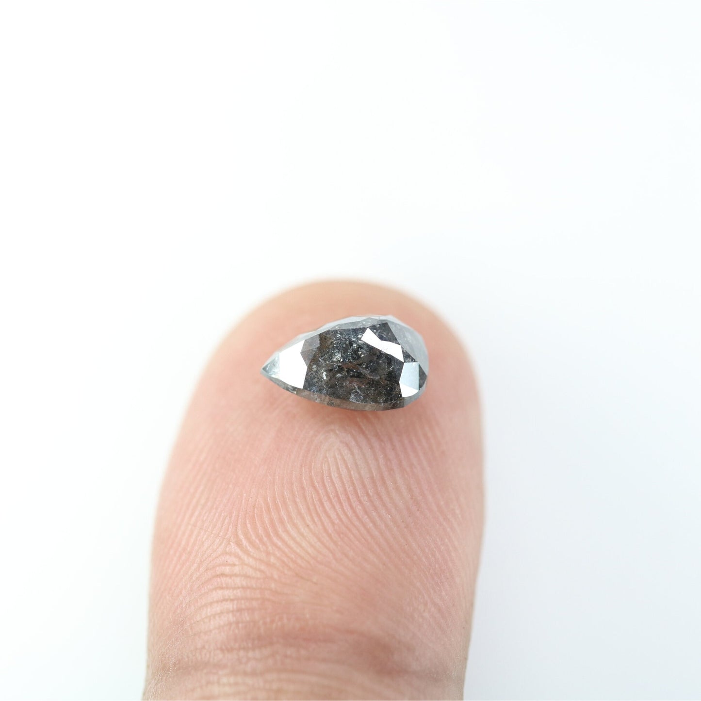 2.06 CT Pear Shaped Salt And Pepper Natural Diamond For Engagement Ring, Wedding RingFor Gold Ring Diamonds