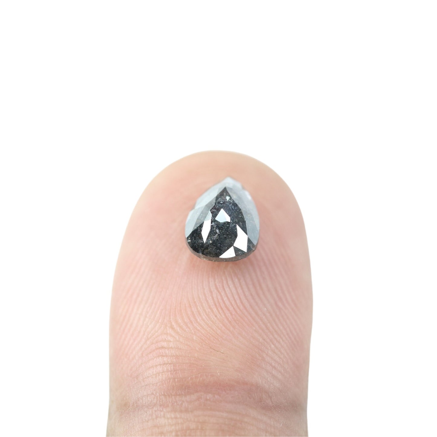 2.06 CT Pear Shaped Salt And Pepper Natural Diamond For Engagement Ring, Wedding RingFor Gold Ring Diamonds