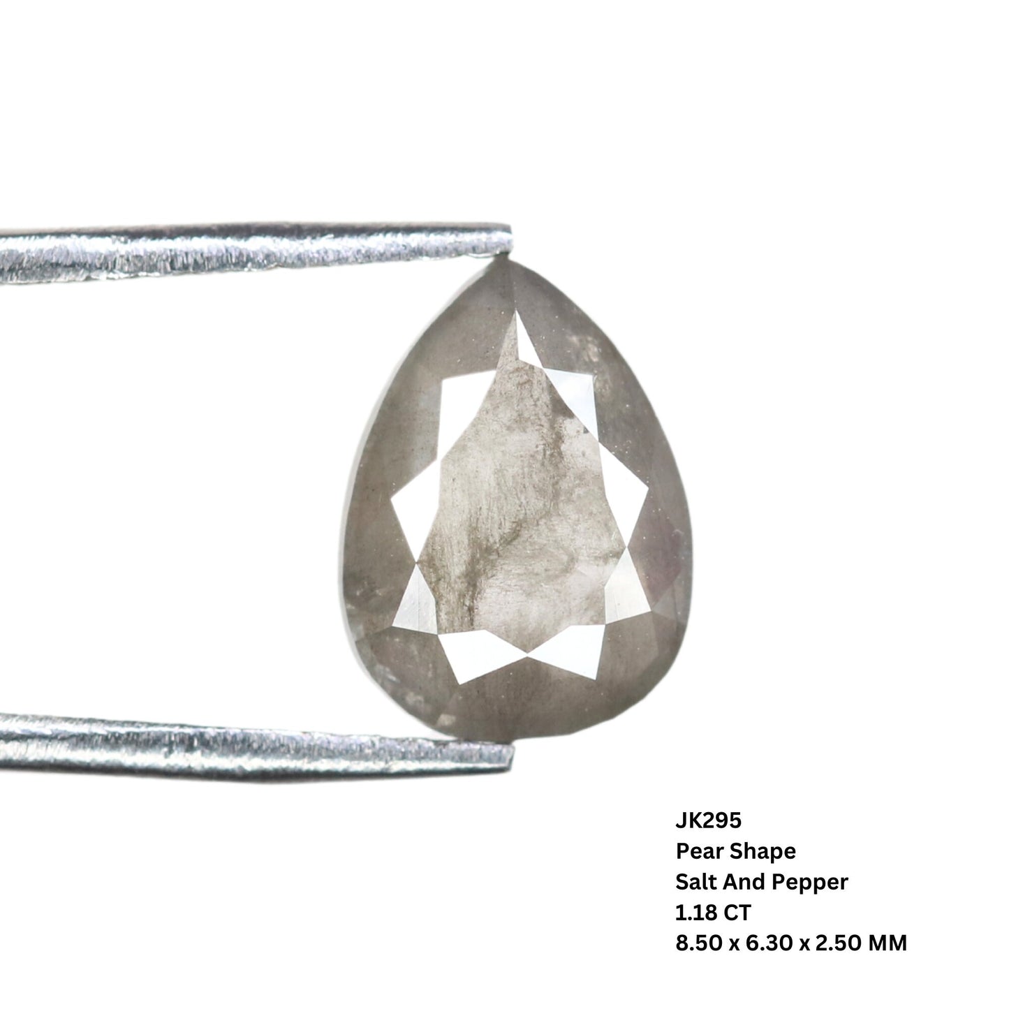 1.18 CT Salt and Pepper Pear Shaped Diamond for Wedding and Special Occasions | Unique Gold Ring Gemstone