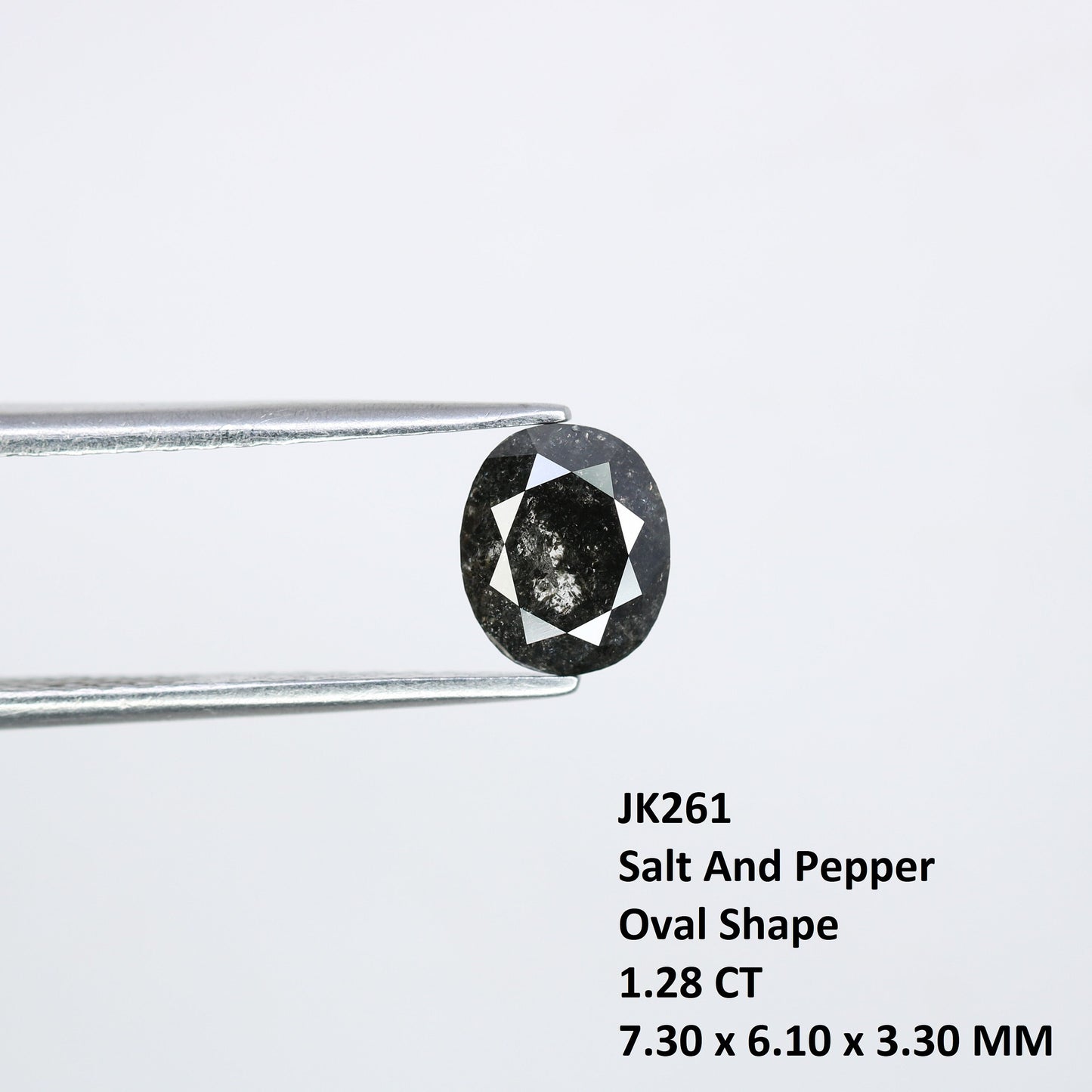 1.28 CT Salt and Pepper Oval Diamond Ring - Unique Gemstone for Custom Gold Rings & Distinctive Jewelry Designs