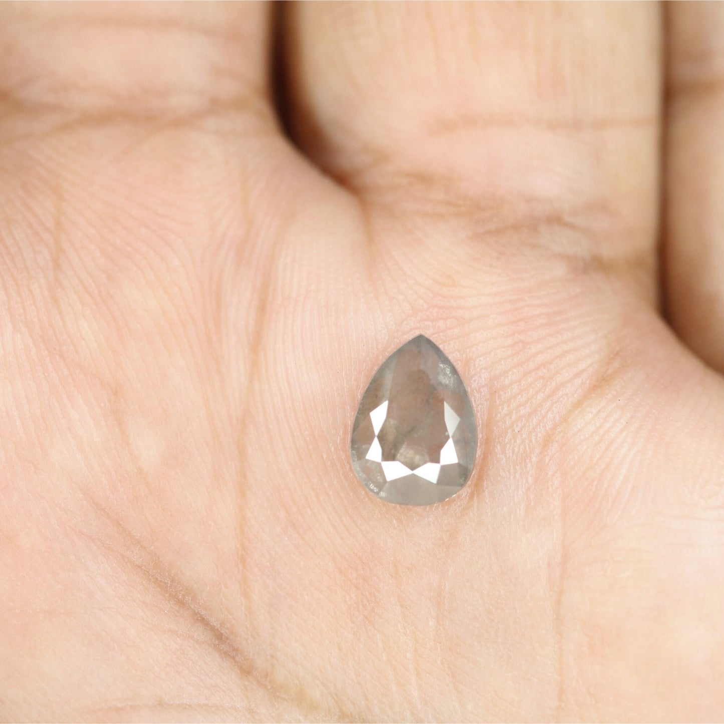 1.18 CT Salt and Pepper Pear Shaped Diamond for Wedding and Special Occasions | Unique Gold Ring Gemstone