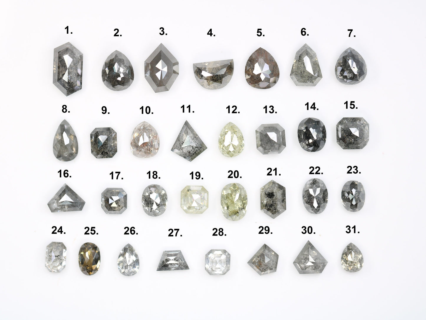 Unique Salt and Pepper Diamonds | Mixed Shape Natural Loose Diamonds | Antique Gemstones for Men & Women | Perfect Gift for Her