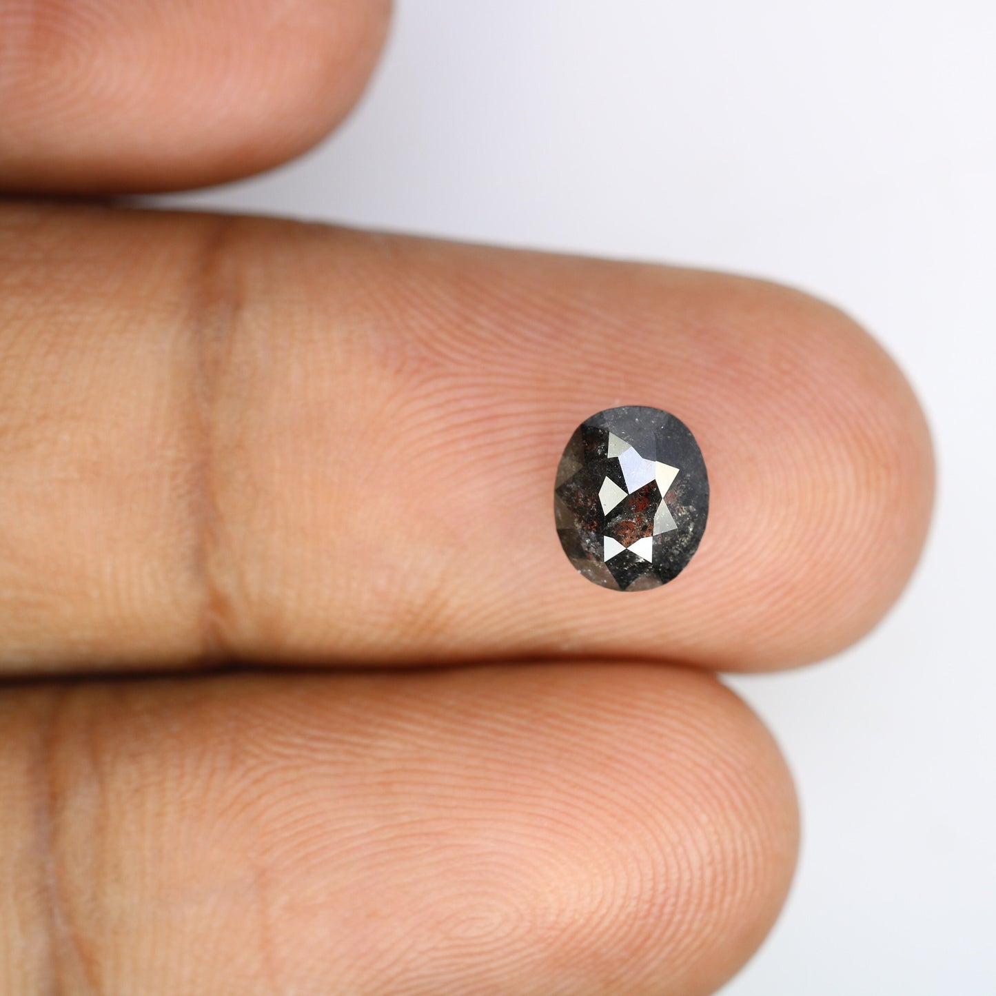 1.28 CT Salt and Pepper Oval Diamond Ring - Unique Gemstone for Custom Gold Rings & Distinctive Jewelry Designs