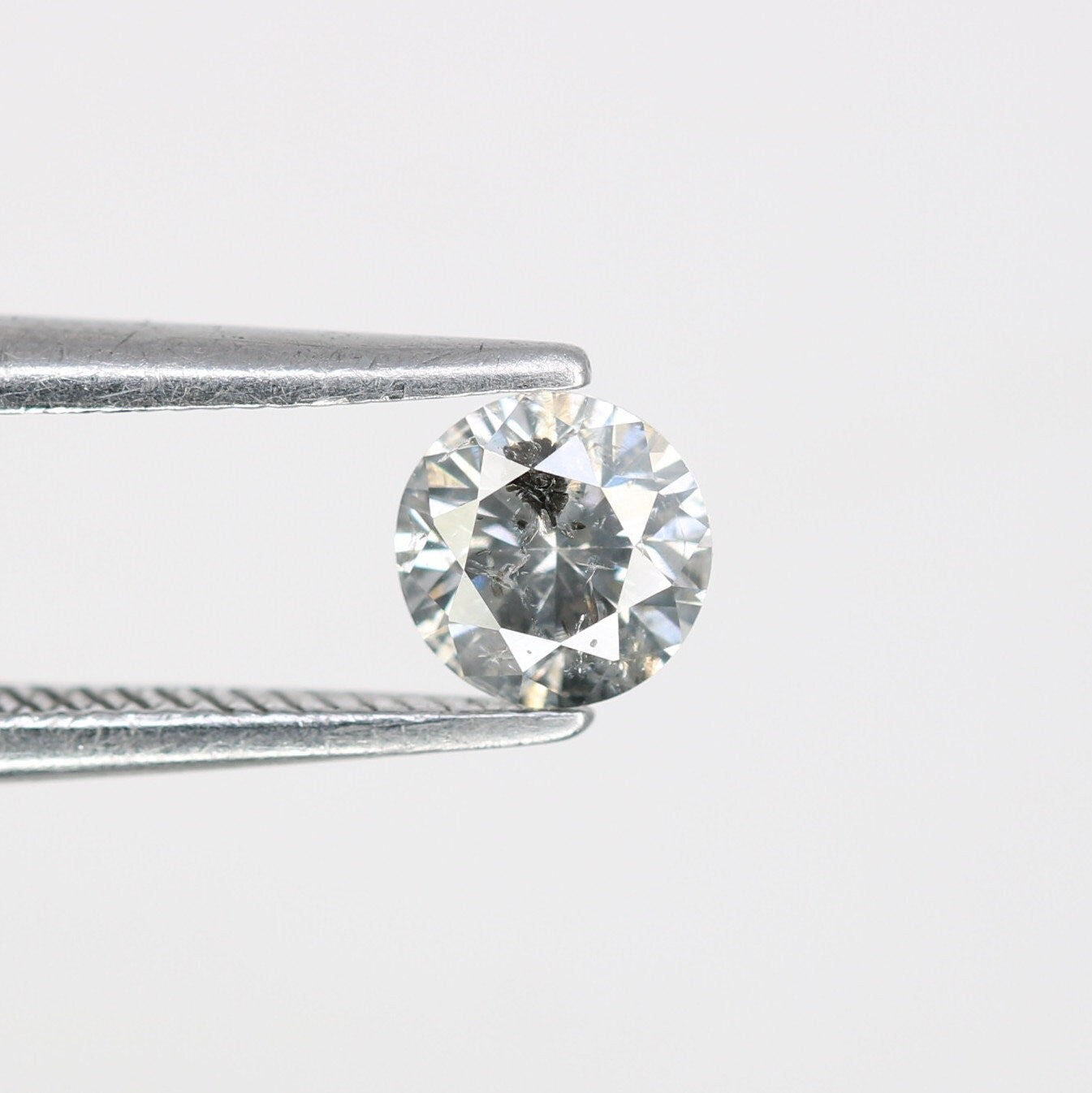 0.39 CT Loose Round Salt and Pepper Diamond | Ideal for Custom Gold Rings and Engagement Jewelry