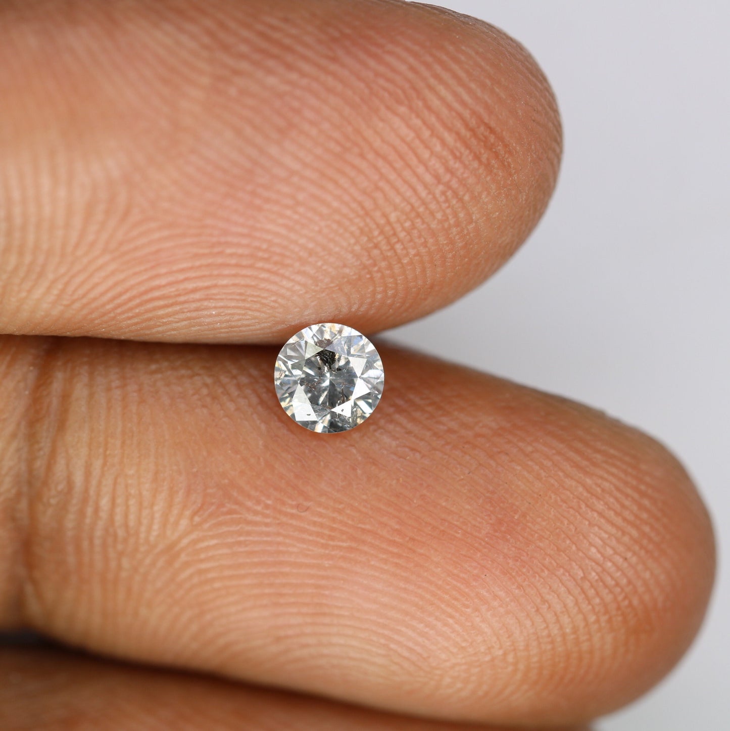 0.39 CT Loose Round Salt and Pepper Diamond | Ideal for Custom Gold Rings and Engagement Jewelry