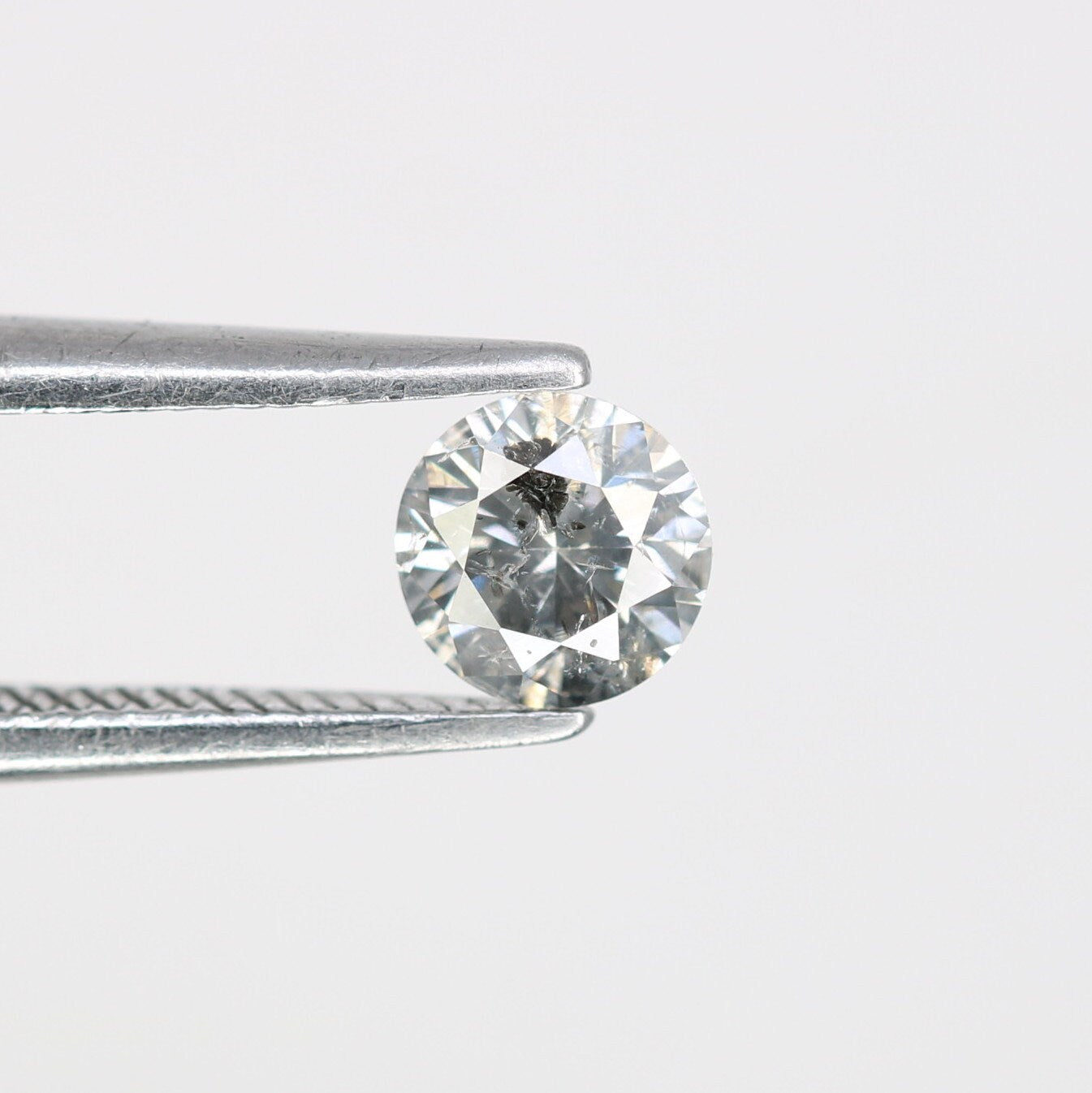 0.39 CT Loose Round Salt and Pepper Diamond | Ideal for Custom Gold Rings and Engagement Jewelry