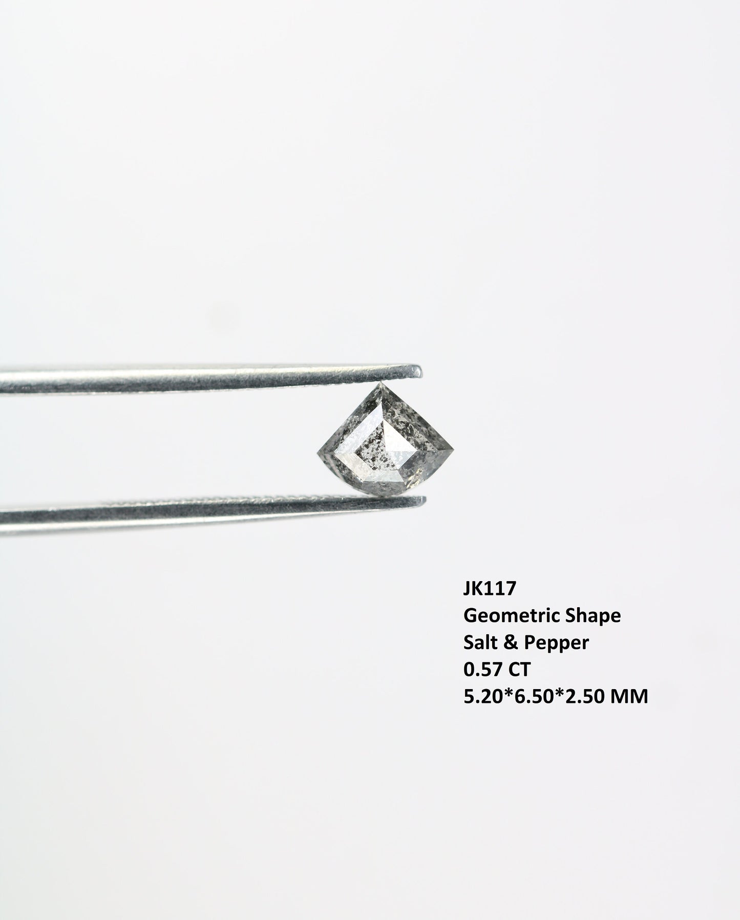 0.57 CT Salt and Pepper Natural Loose Diamond, Shield Cut For handmade necklace pendant, Fancy Diamond for Engagement Ring Anniversary