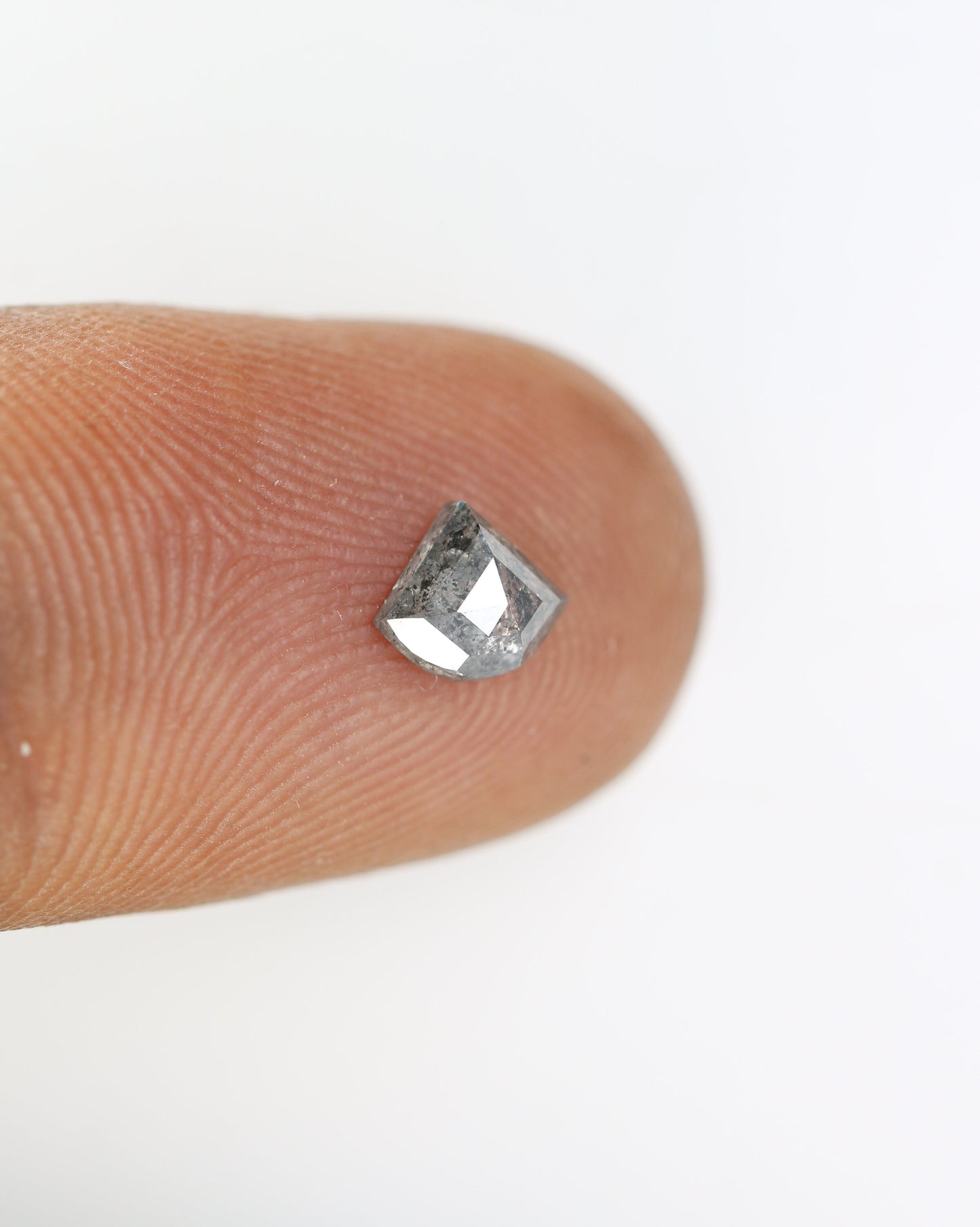 0.57 CT Salt and Pepper Natural Loose Diamond, Shield Cut For handmade necklace pendant, Fancy Diamond for Engagement Ring Anniversary