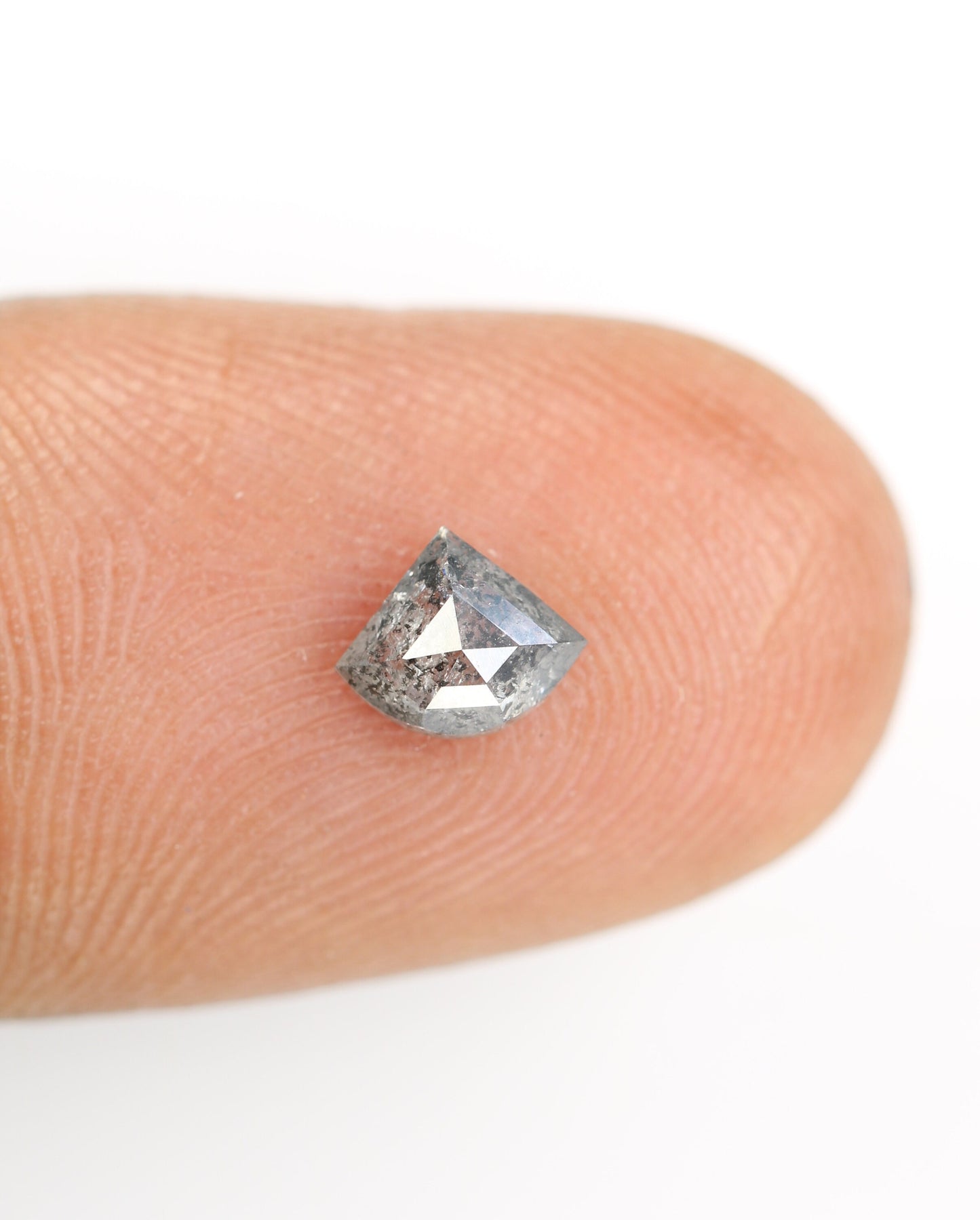 0.57 CT Salt and Pepper Natural Loose Diamond, Shield Cut For handmade necklace pendant, Fancy Diamond for Engagement Ring Anniversary