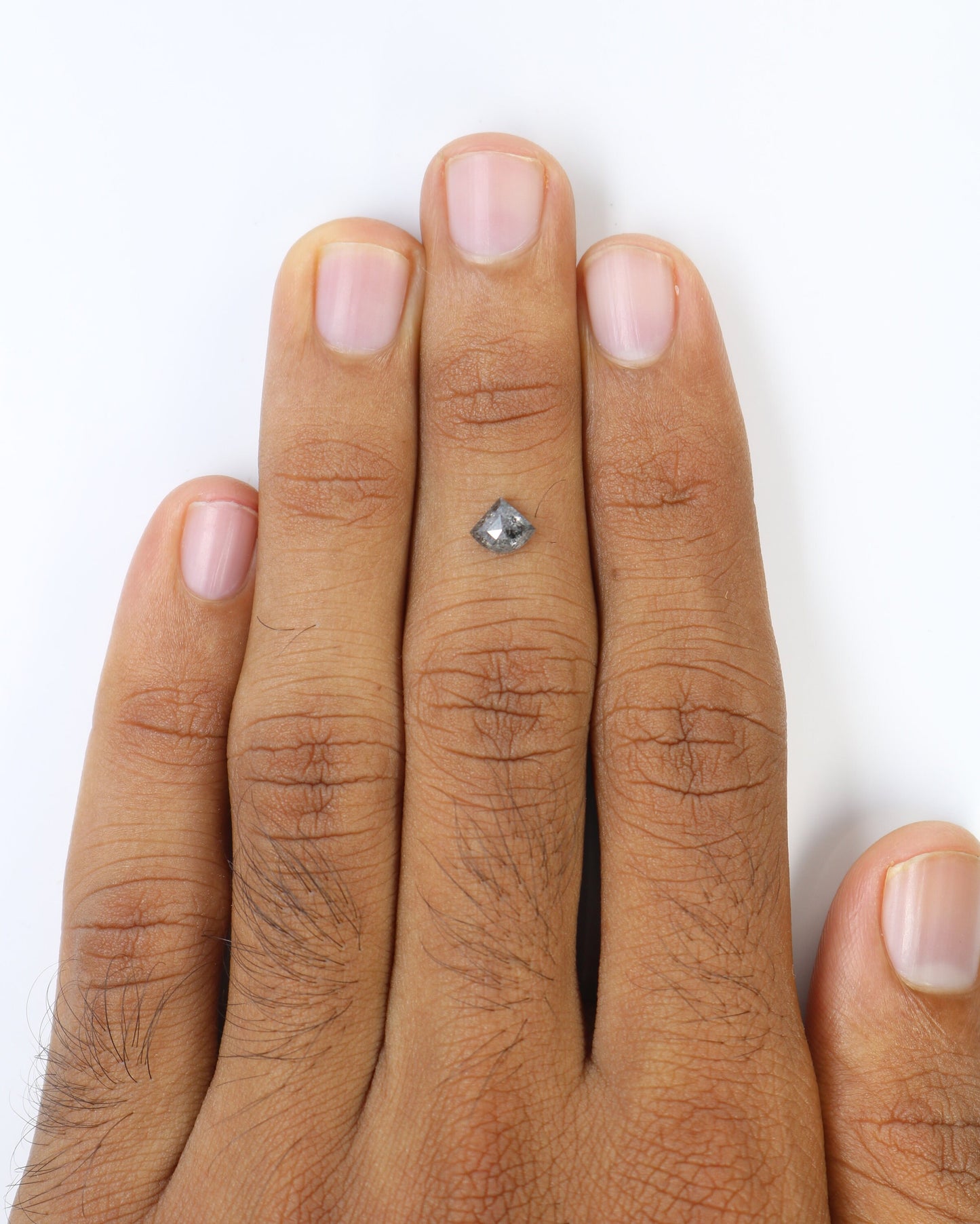 0.57 CT Salt and Pepper Natural Loose Diamond, Shield Cut For handmade necklace pendant, Fancy Diamond for Engagement Ring Anniversary