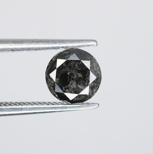 0.85 CT Natural Salt and Pepper Round Brilliant Cut Diamond | Ideal for Rings, Earrings, and Jewelry Making | Wholesale Pricing Available
