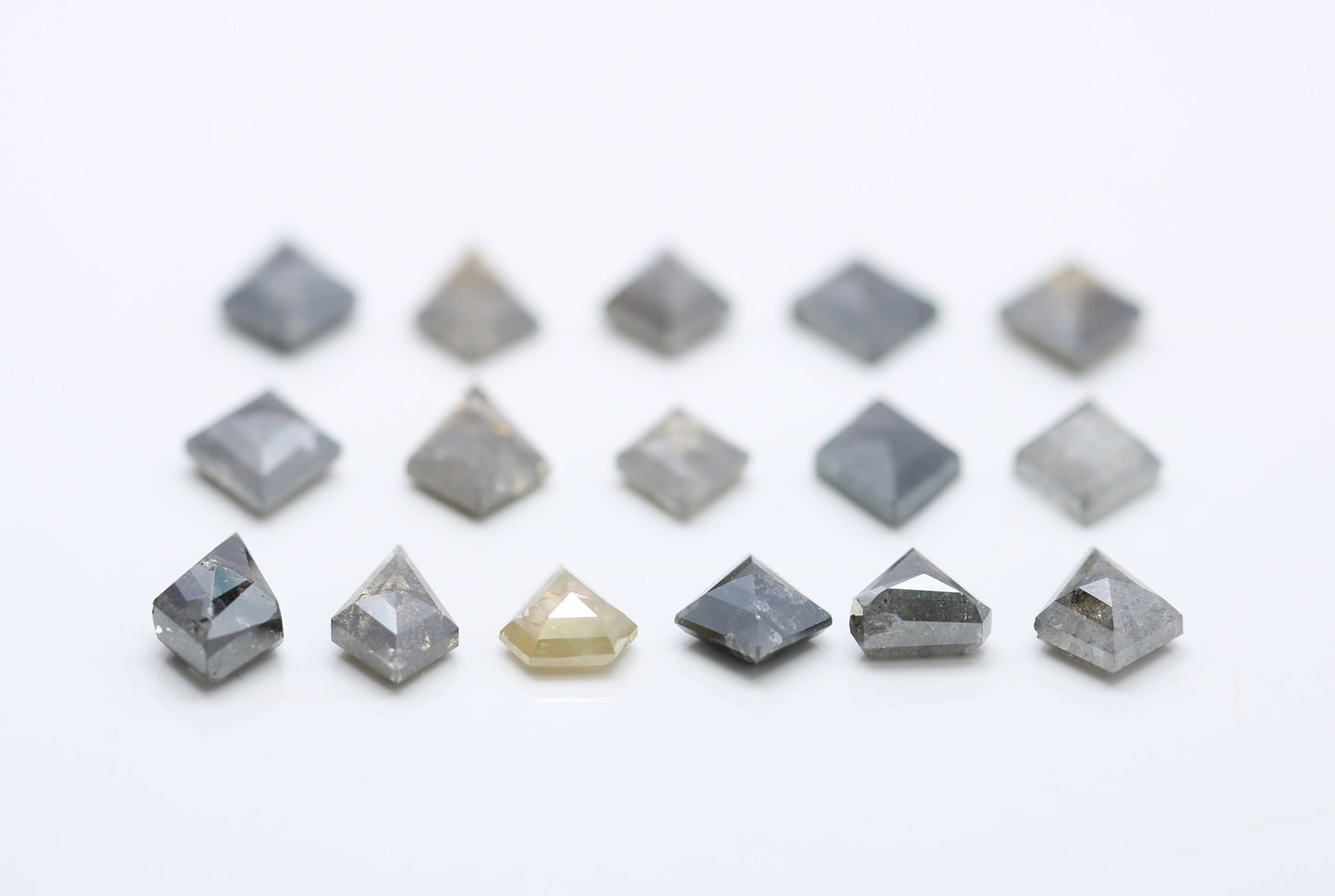 Salt and Pepper Kite Shape Diamonds | Mixed Shape Loose Black and Grey Diamonds | Unique Gemstones for Jewelry and Gifts