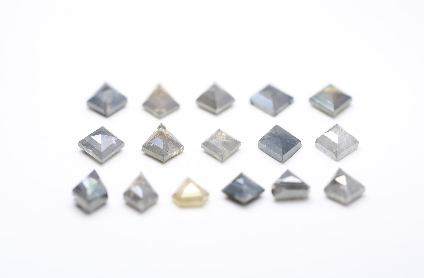 Salt and Pepper Kite Shape Diamonds | Mixed Shape Loose Black and Grey Diamonds | Unique Gemstones for Jewelry and Gifts