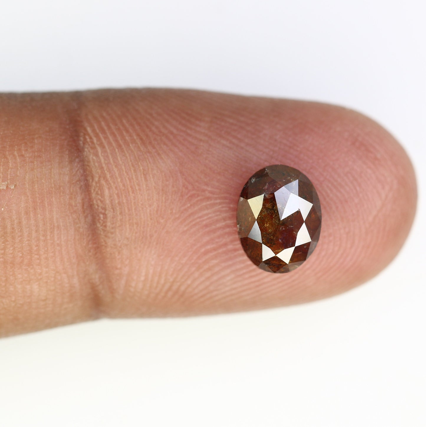 1.70 CT Brown Loose Rustic Oval Diamond - Unique Gemstone for Custom Gold Rings & Distinctive Jewelry Designs