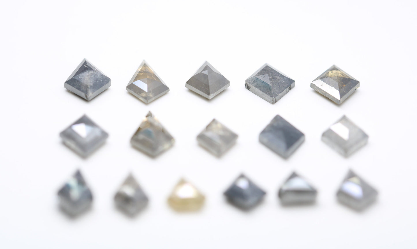 Salt and Pepper Kite Shape Diamonds | Mixed Shape Loose Black and Grey Diamonds | Unique Gemstones for Jewelry and Gifts