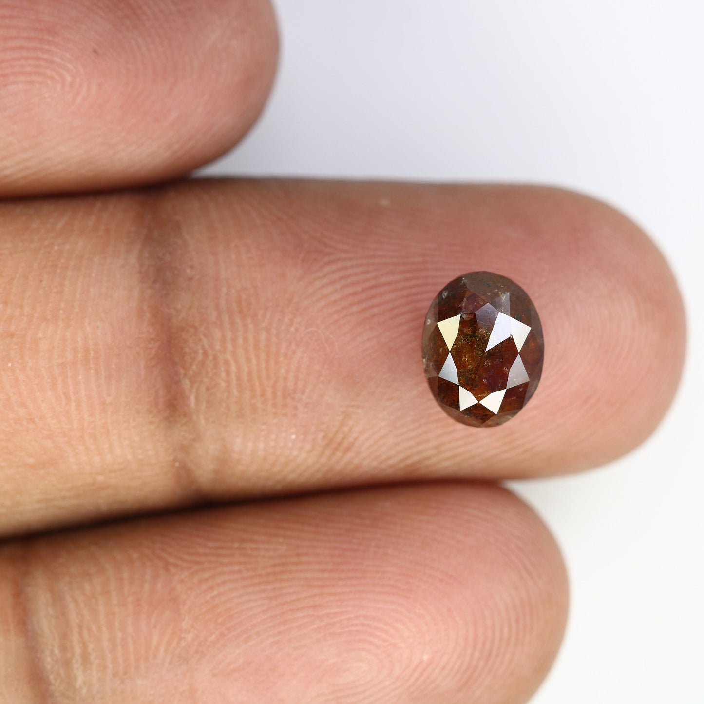 1.70 CT Brown Loose Rustic Oval Diamond - Unique Gemstone for Custom Gold Rings & Distinctive Jewelry Designs