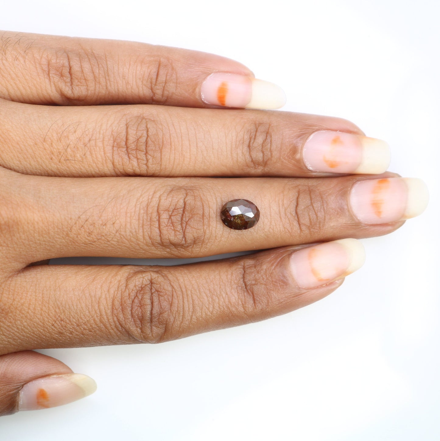 1.70 CT Brown Loose Rustic Oval Diamond - Unique Gemstone for Custom Gold Rings & Distinctive Jewelry Designs