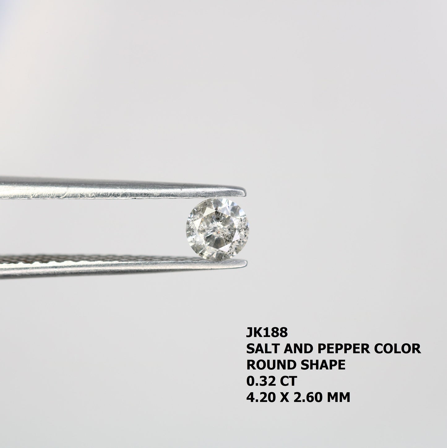 0.32 CT Loose Natural Salt and Pepper Diamond | Fancy Brilliant Cut Round Gemstone for Rings and Jewelry