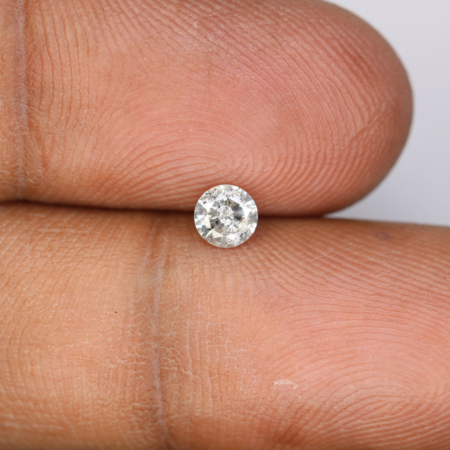 0.32 CT Loose Natural Salt and Pepper Diamond | Fancy Brilliant Cut Round Gemstone for Rings and Jewelry