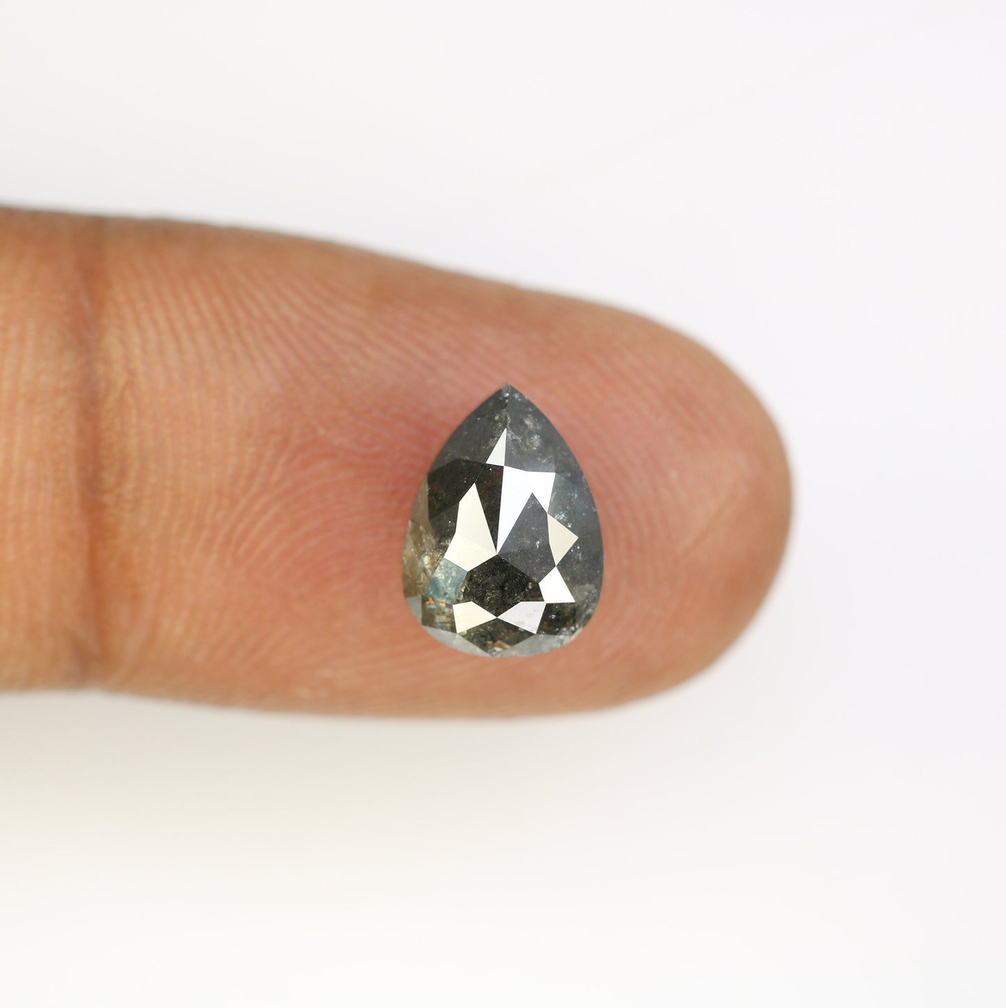 3.57 CT Salt and Pepper Pear Cut Natural Diamond | 10.2 x 7.5 mm | Engagement Ring Gem | Wedding Jewelry | Perfect Christmas Gift