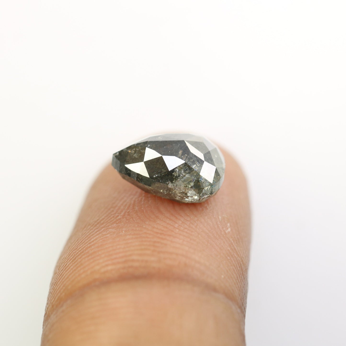 3.57 CT Salt and Pepper Pear Cut Natural Diamond | 10.2 x 7.5 mm | Engagement Ring Gem | Wedding Jewelry | Perfect Christmas Gift
