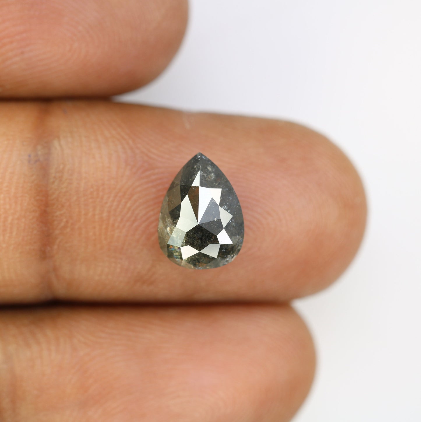 3.57 CT Salt and Pepper Pear Cut Natural Diamond | 10.2 x 7.5 mm | Engagement Ring Gem | Wedding Jewelry | Perfect Christmas Gift