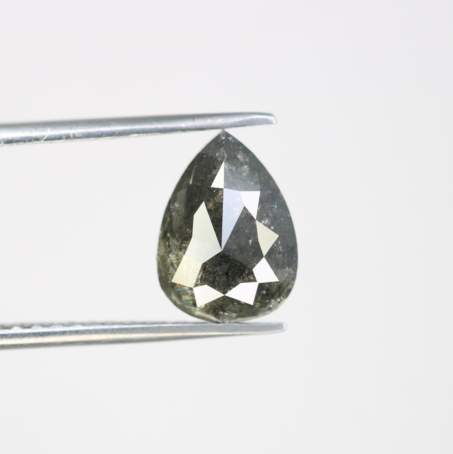 3.57 CT Salt and Pepper Pear Cut Natural Diamond | 10.2 x 7.5 mm | Engagement Ring Gem | Wedding Jewelry | Perfect Christmas Gift