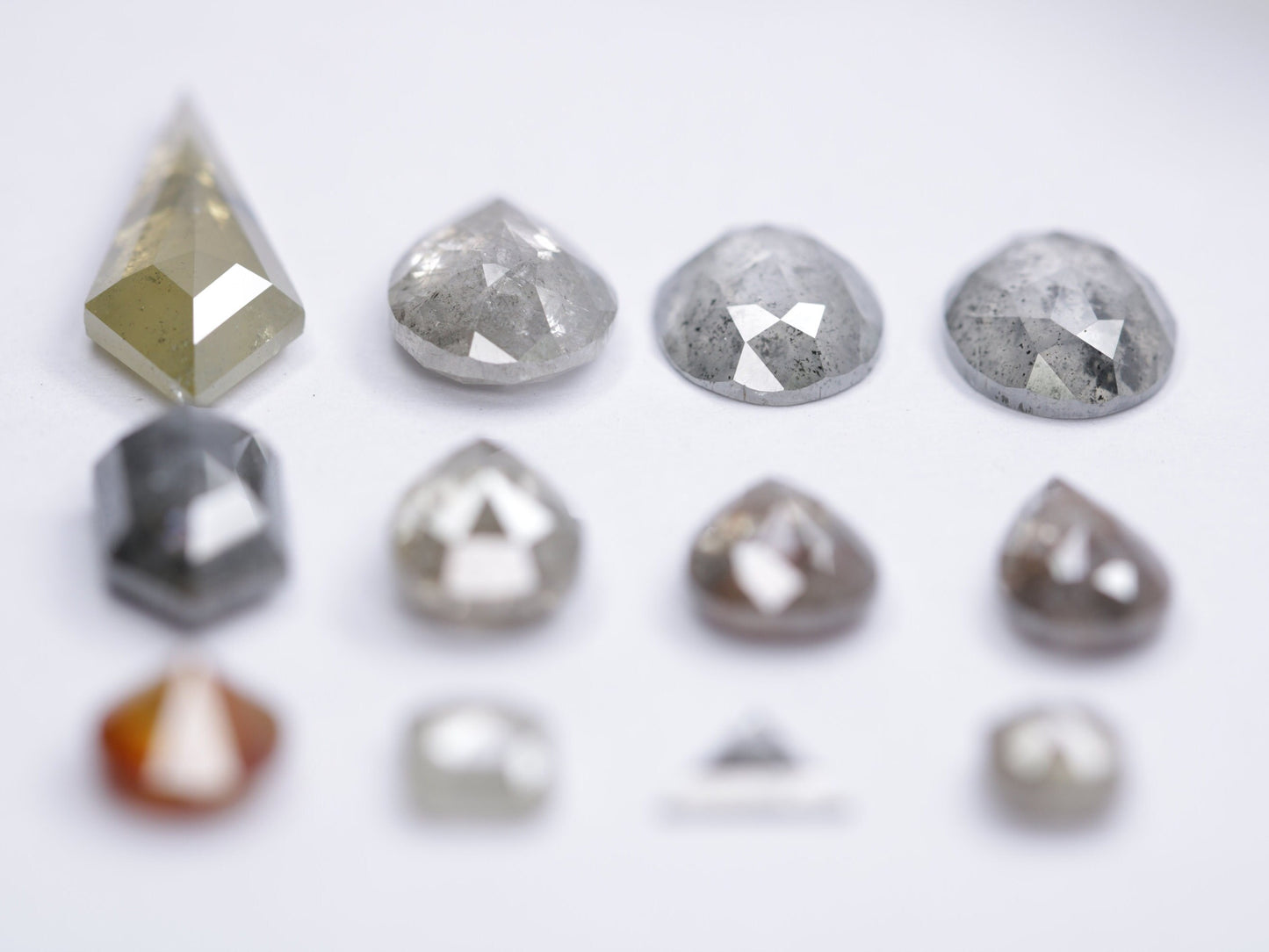 Elongated Kite Shape & Pear Diamond Ring | Oval Salt and Pepper Diamonds | Fancy Triangle Diamonds | Unique Designer Jewelry