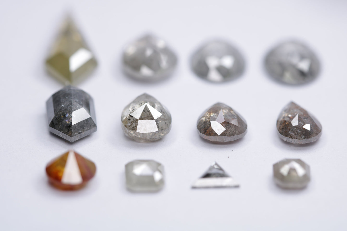 Elongated Kite Shape & Pear Diamond Ring | Oval Salt and Pepper Diamonds | Fancy Triangle Diamonds | Unique Designer Jewelry