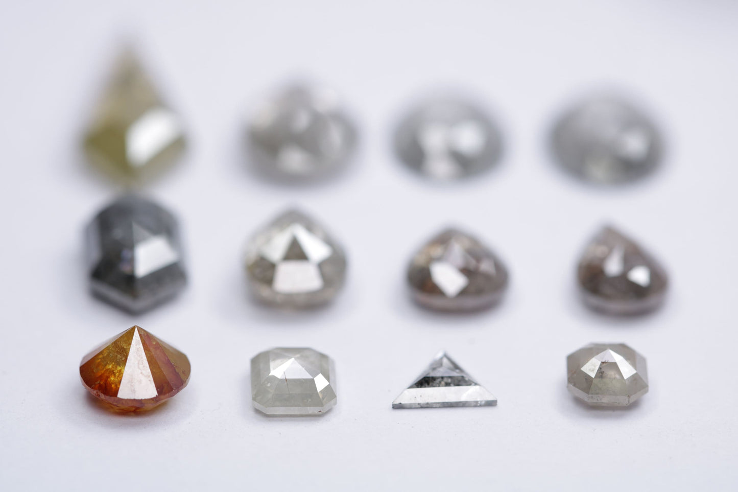 Elongated Kite Shape & Pear Diamond Ring | Oval Salt and Pepper Diamonds | Fancy Triangle Diamonds | Unique Designer Jewelry