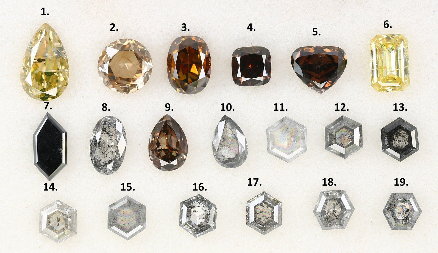 Salt and Pepper Mixed Shape Diamonds | Fancy Color Loose Diamonds for Sale | Unique Gemstones for Jewelry and Gifts