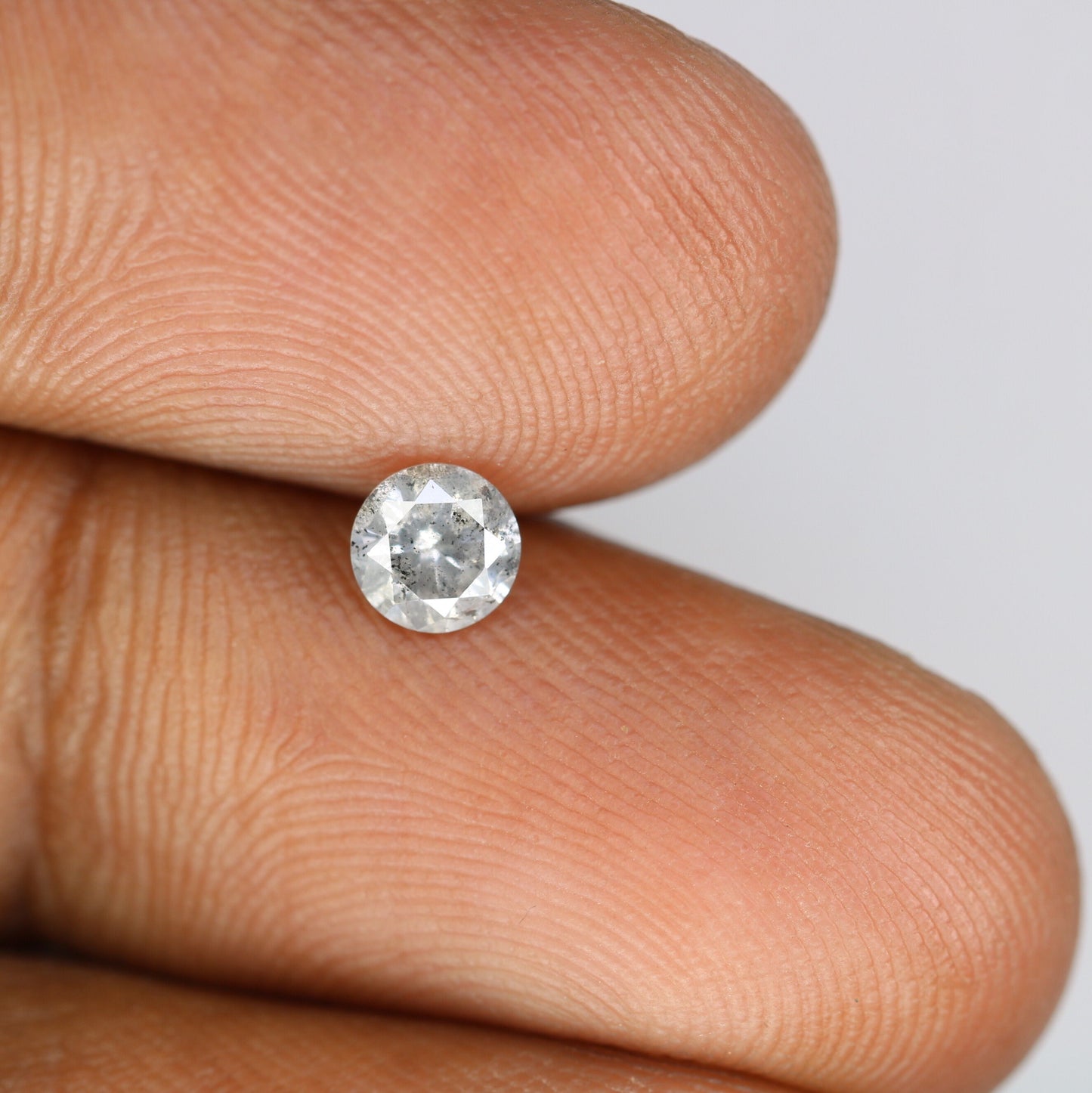 0.43 CT Loose Round Brilliant Cut Salt and Pepper Diamond | Ideal for Engagement Rings and Custom Gold Jewelry