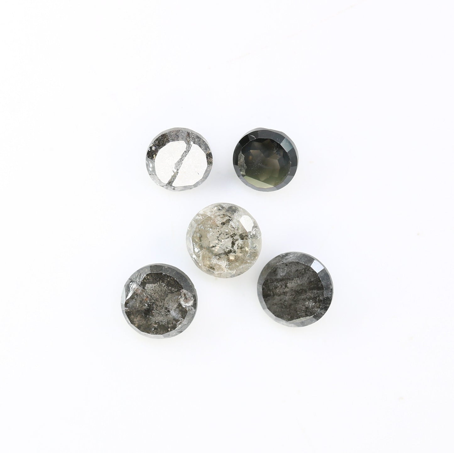 1.55 TCW Natural Salt And Pepper Rose Cut Round Loose Galaxy Diamond For Wedding Jewelry ll Wedding Pendant ll Wedding Band ll Wedding Ring