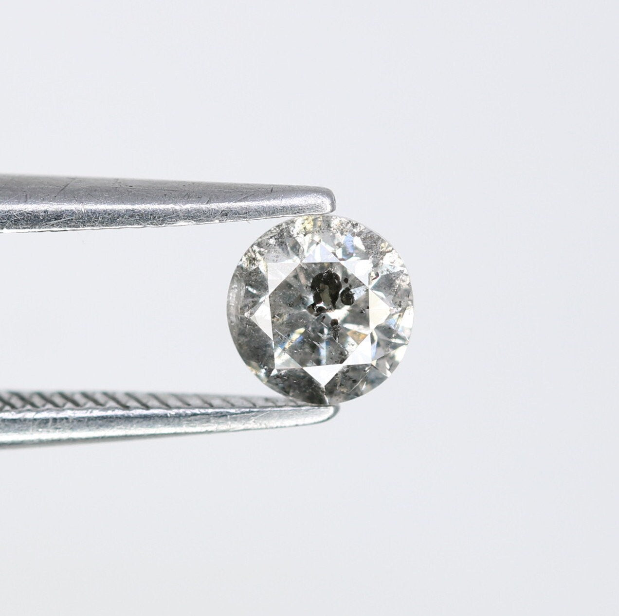 0.44 CT Loose Round Brilliant Cut Salt and Pepper Diamond | Perfect for Engagement Rings and Gifts for Wife, Girlfriend, or Mother