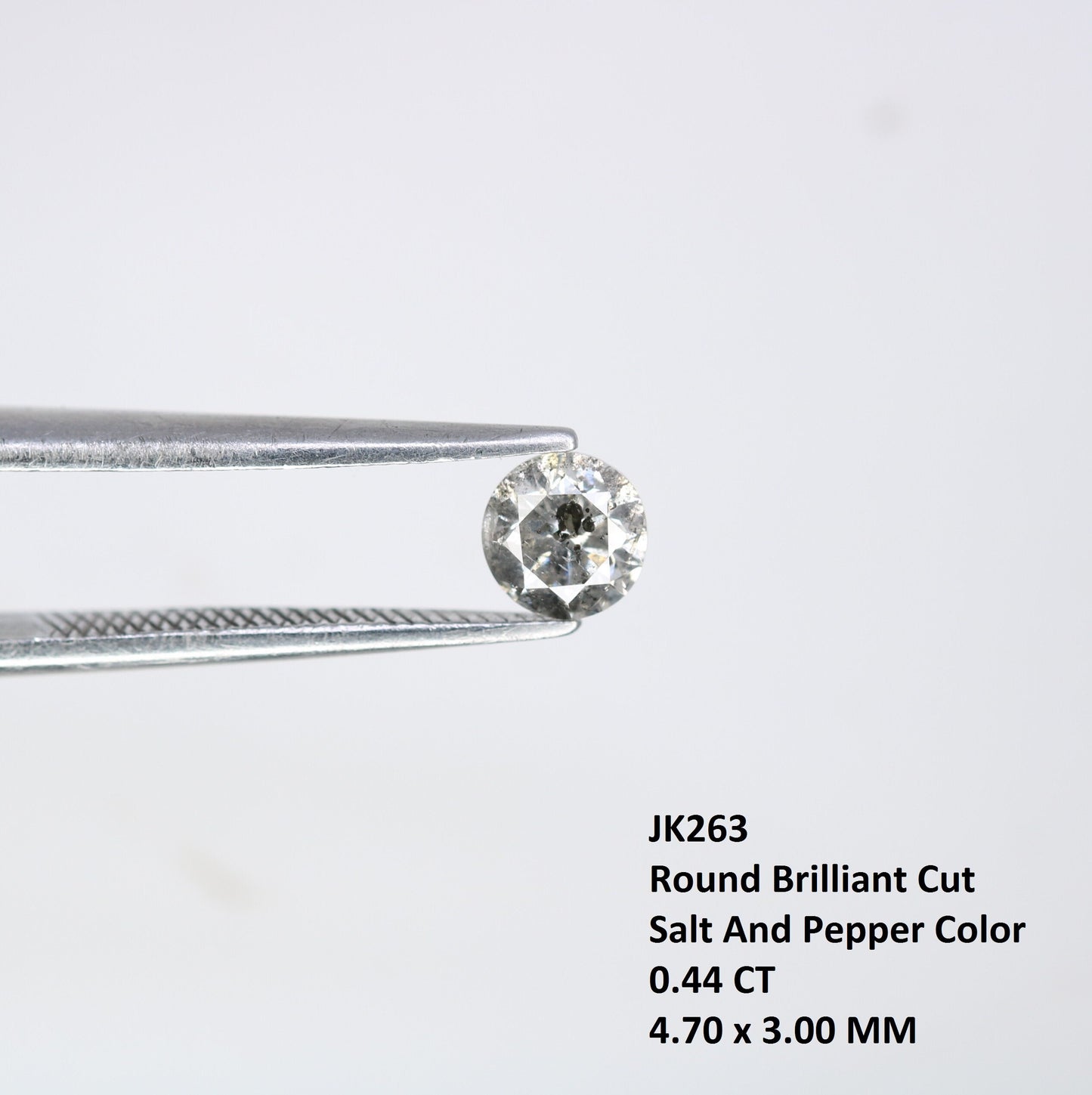 0.44 CT Loose Round Brilliant Cut Salt and Pepper Diamond | Perfect for Engagement Rings and Gifts for Wife, Girlfriend, or Mother