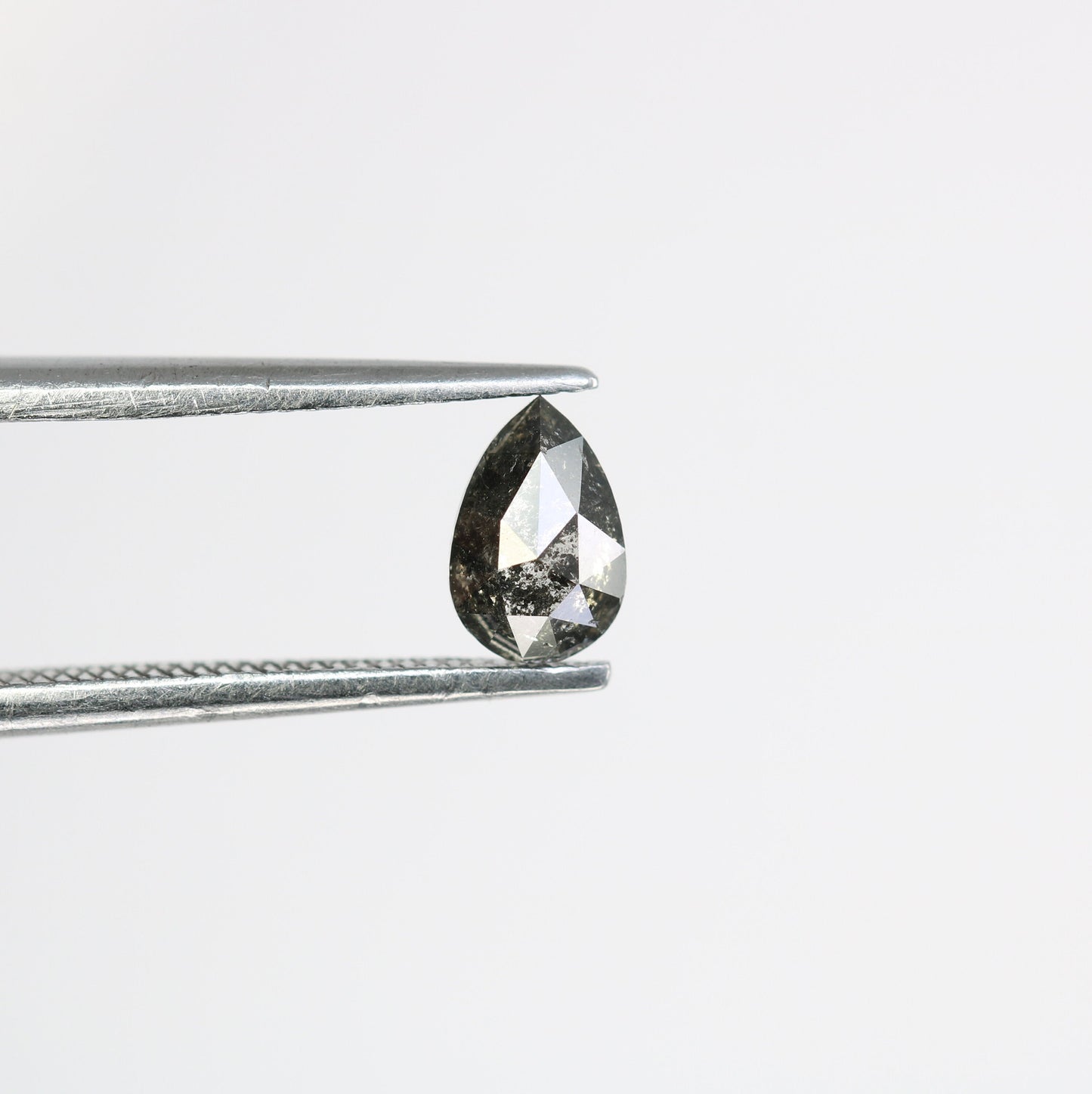 6 mm Pear Shape Salt and Pepper Diamond | Unique Engagement Ring | Natural Gold Ring | Rustic Diamond Jewelry