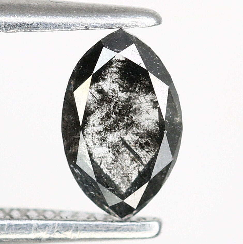 0.32 CT Marquise Shape Salt And Pepper Diamond | Natural Loose Black/Grey Diamonds For Weeding & Earring | For pendant | For Bracelet
