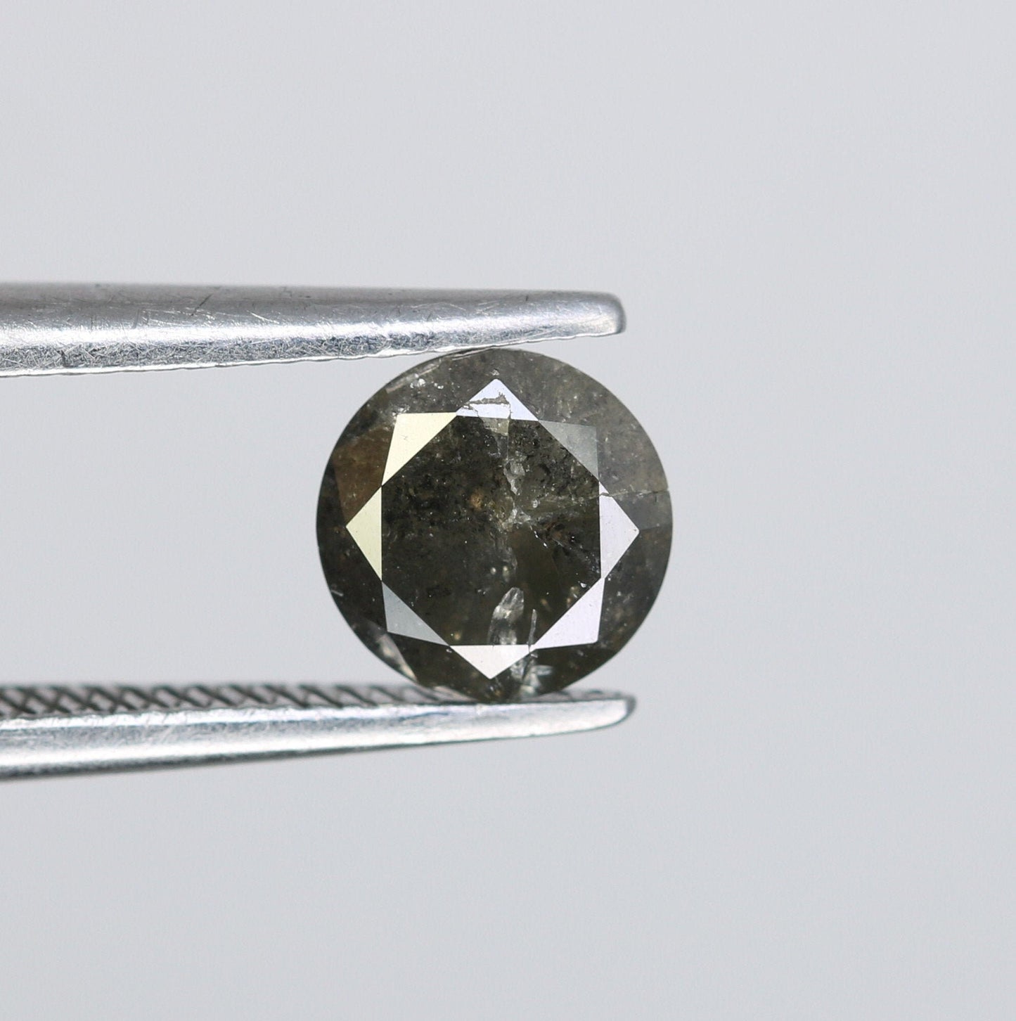 0.95 CT Loose Round Brilliant Cut Salt and Pepper Galaxy Diamond | Perfect for Engagement and Proposal Rings | Custom Gold Jewelry
