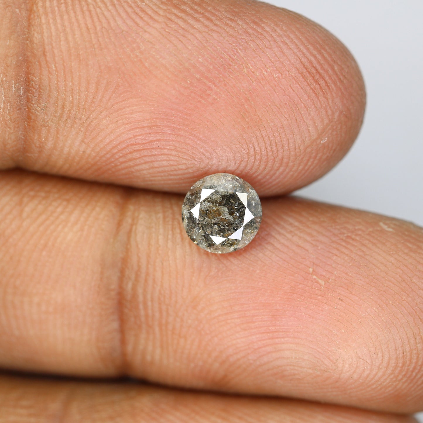 0.95 CT Loose Round Brilliant Cut Salt and Pepper Galaxy Diamond | Perfect for Proposal Rings and Custom Gold Jewelry