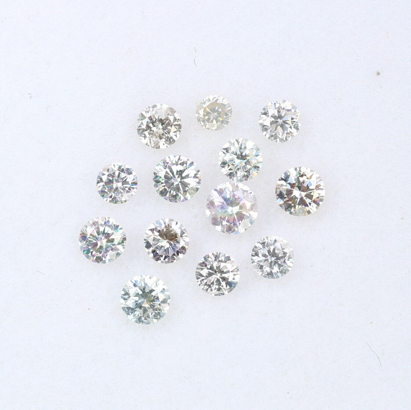 Natural Loose Round Brilliant Cut Diamond | Ideal for Eternity Rings | Conflict-Free Salt and Pepper Diamonds | Genuine Natural Diamonds