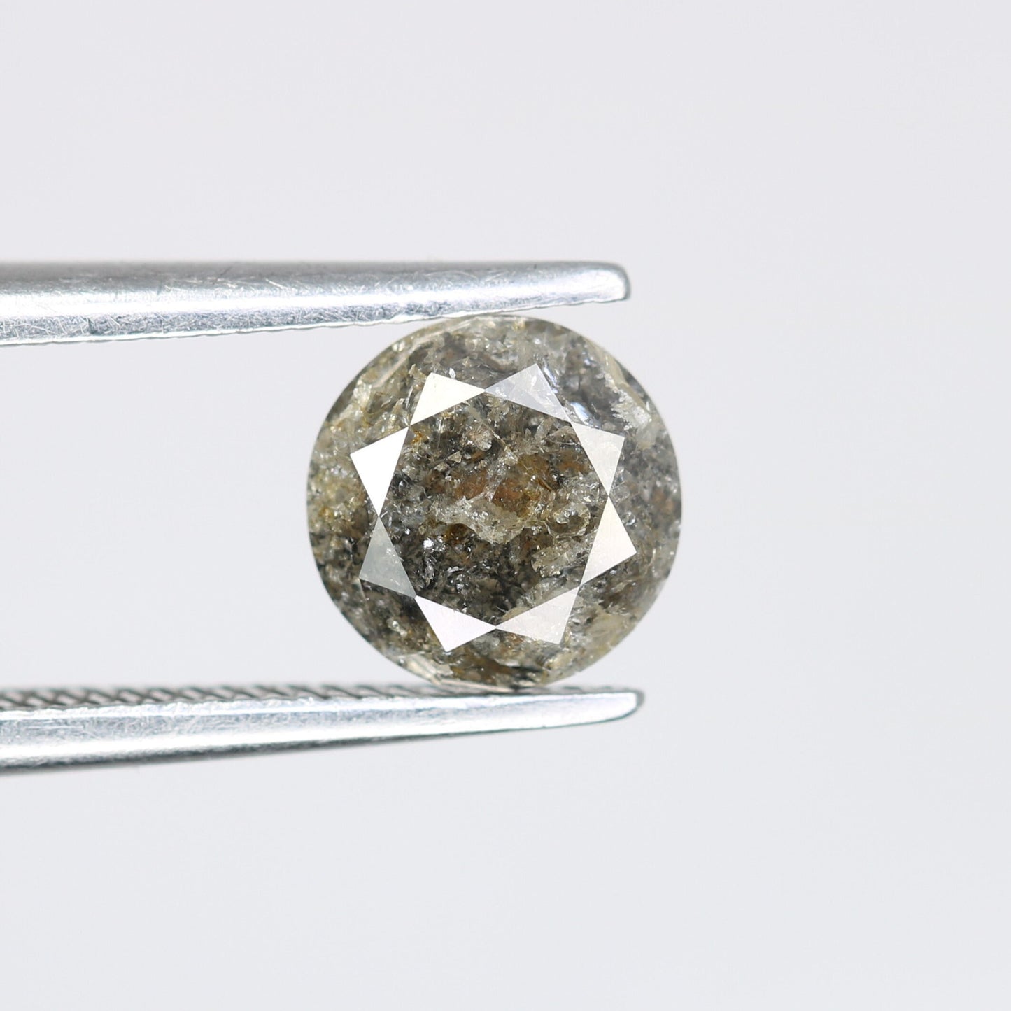 0.95 CT Loose Round Brilliant Cut Salt and Pepper Galaxy Diamond | Perfect for Proposal Rings and Custom Gold Jewelry