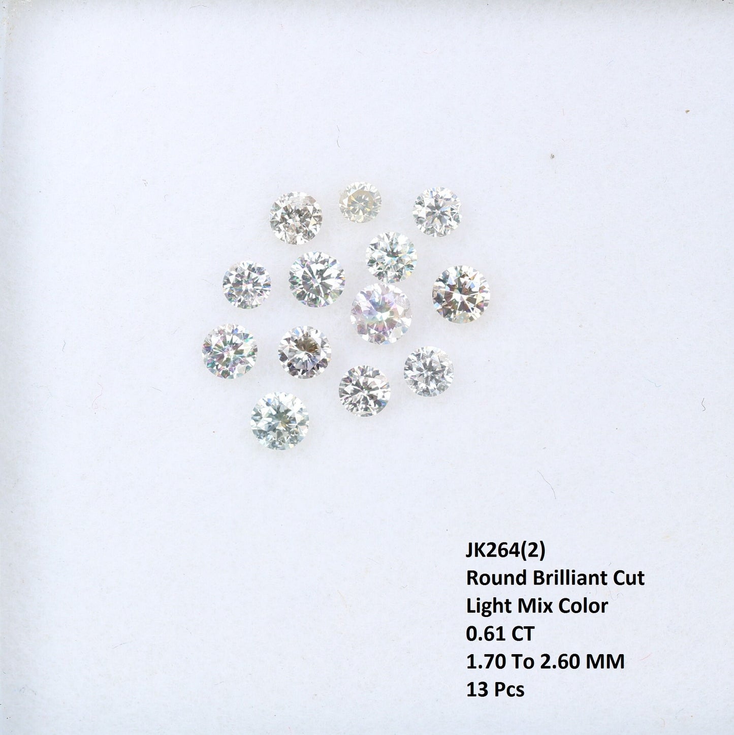 Natural Loose Round Brilliant Cut Diamond | Ideal for Eternity Rings | Conflict-Free Salt and Pepper Diamonds | Genuine Natural Diamonds