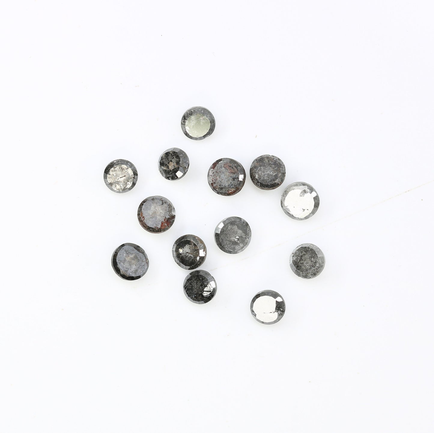 3.0 MM | Salt And Pepper Diamond | Round Rose Cut Diamond | Natural Loose Diamond For Earring Pair & Wedding Ring Necklace Gift For Wife