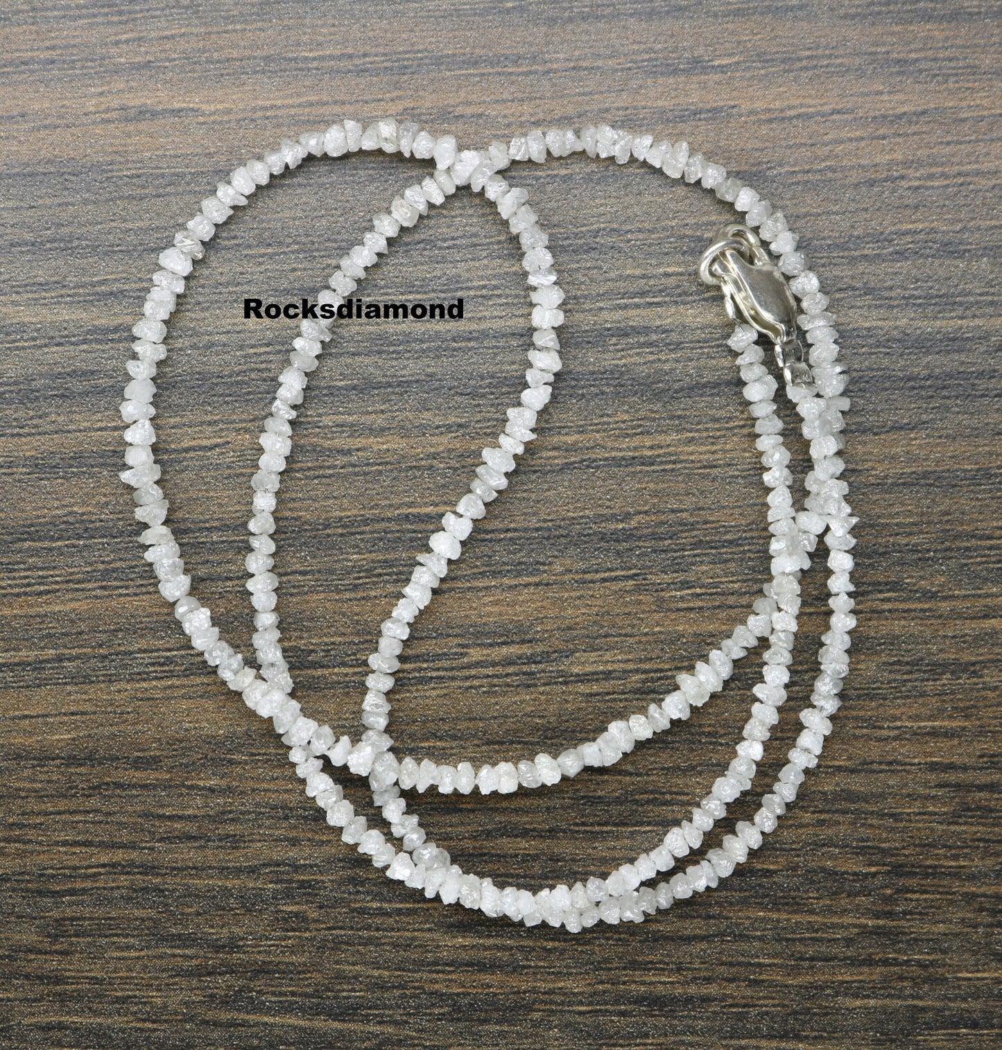 Natural Raw Rough Diamond Beads | One-of-a-Kind Art Deco Retro Jewelry | Unique Vintage Crystal Necklaces Handmade Craft Supplies for Women