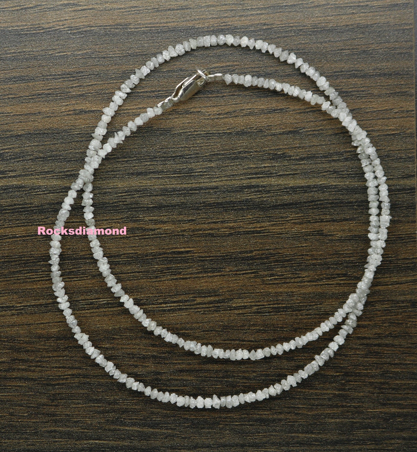 Natural Raw Rough Diamond Beads | One-of-a-Kind Art Deco Retro Jewelry | Unique Vintage Crystal Necklaces Handmade Craft Supplies for Women