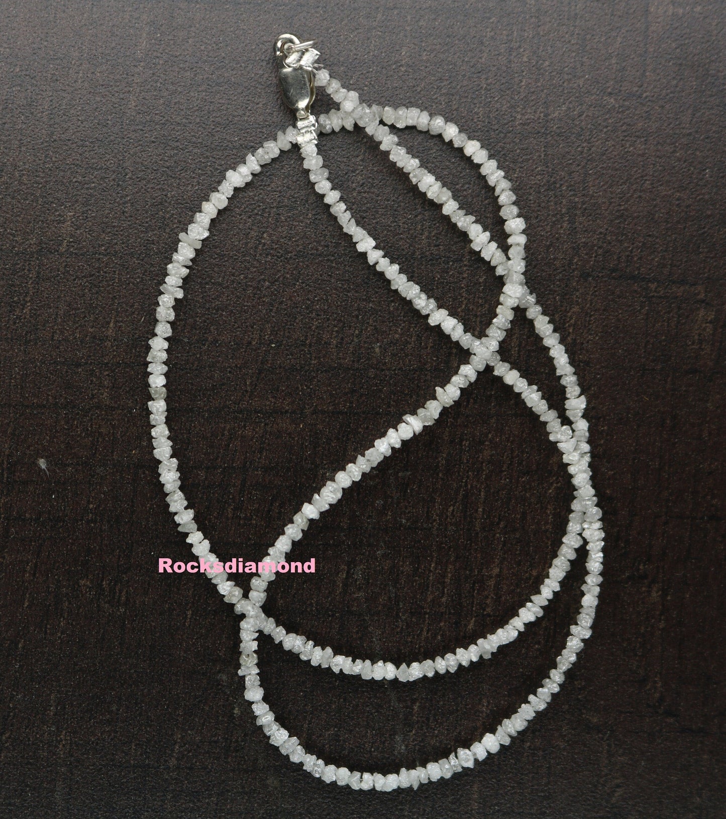 Natural Raw Rough Diamond Beads | One-of-a-Kind Art Deco Retro Jewelry | Unique Vintage Crystal Necklaces Handmade Craft Supplies for Women